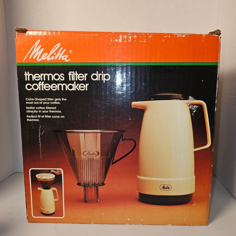 NOB Melitta Thermos Filter Drip Coffeemaker 1x6‎ Cone TCM-6/6 West Germany 1983